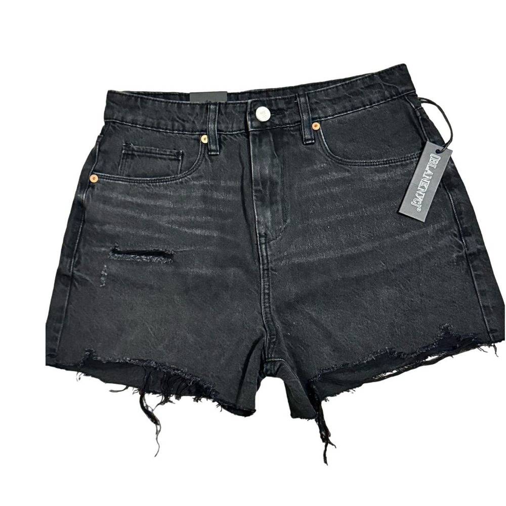 NWT Blanknyc The Reeve High Rise Ribcage Short Black Women's Size 26 - Picture 1 of 8